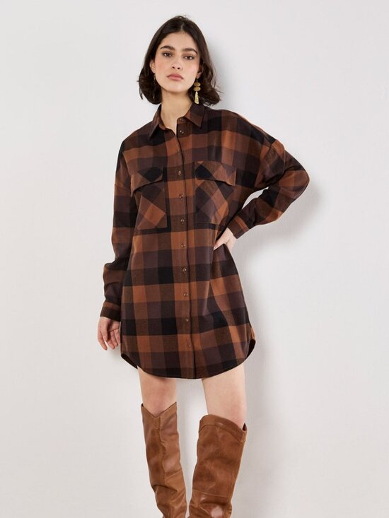 APRICOT Dresses & Skirts - Dakota Check Shirt Dress